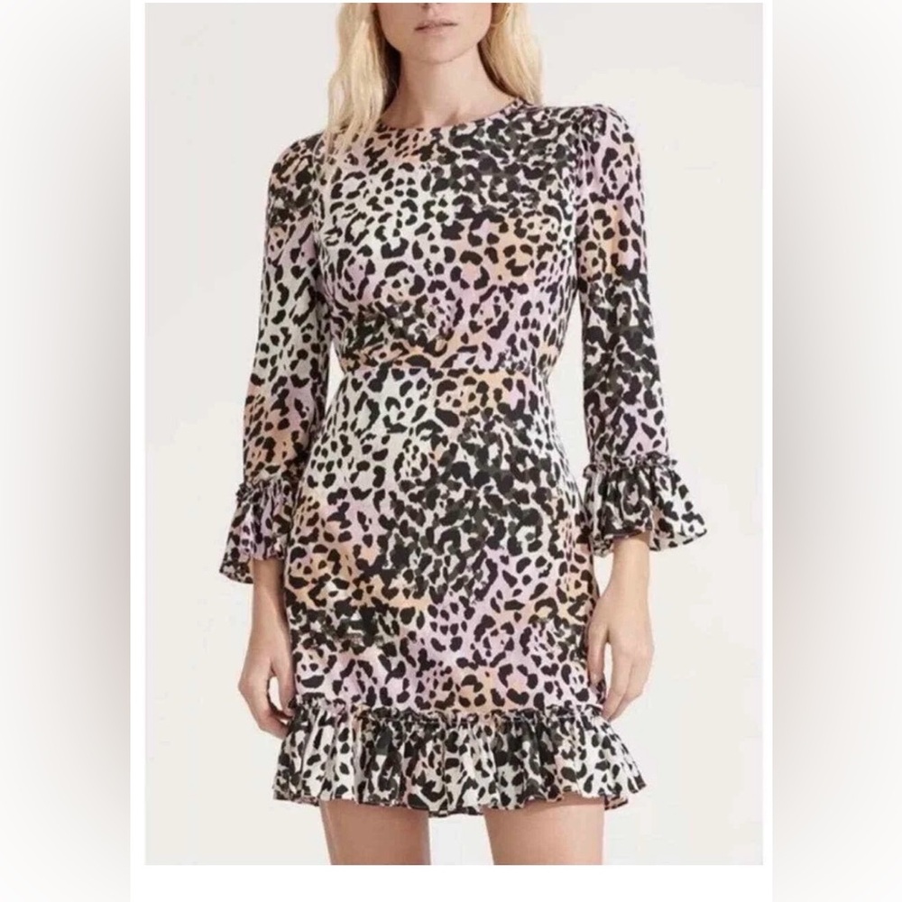 Veronica Beard Pink and Black Animal Print Dress